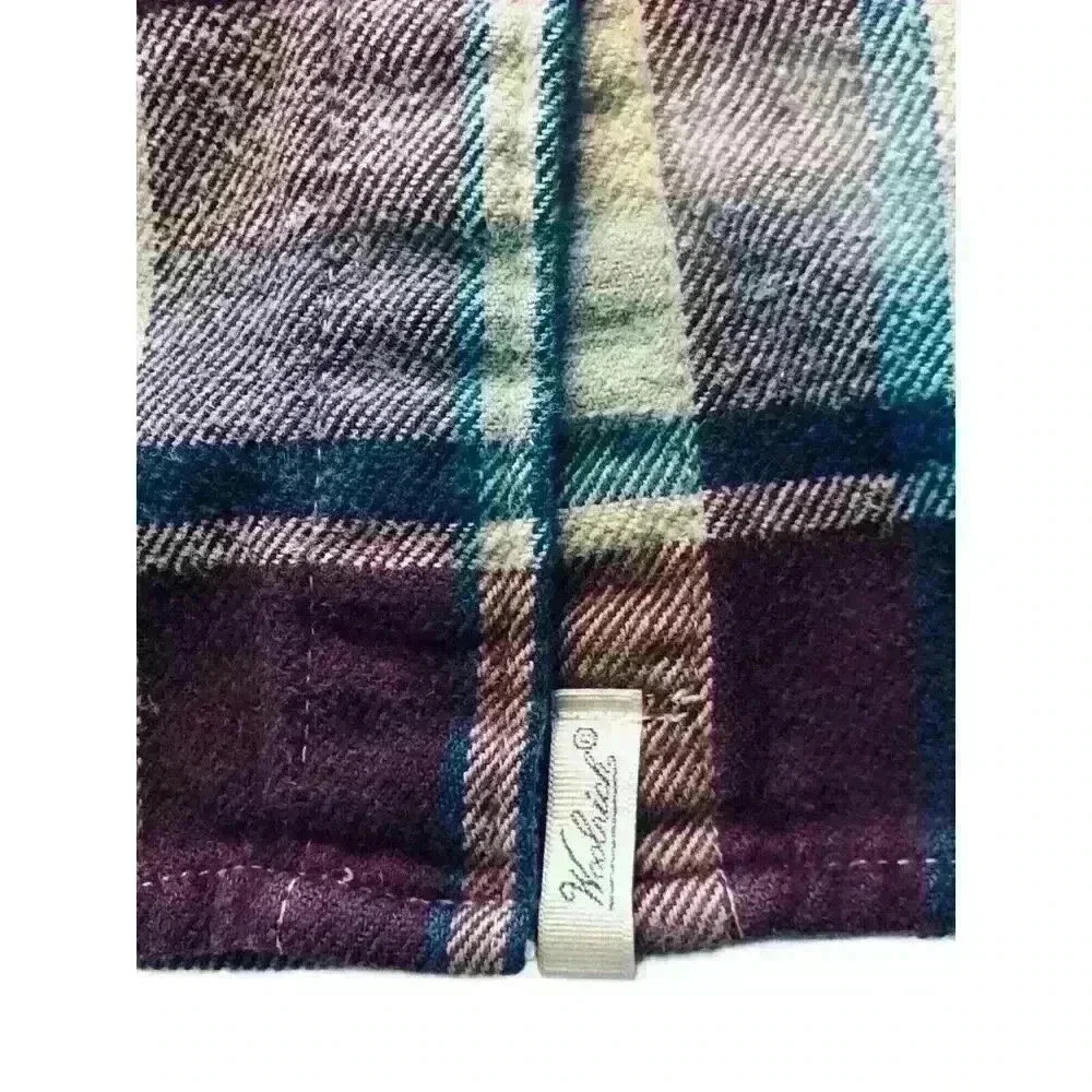 Woolrich women's flannel shirt Large plaid 100% cotton long sleeve - Picture 5 of 8